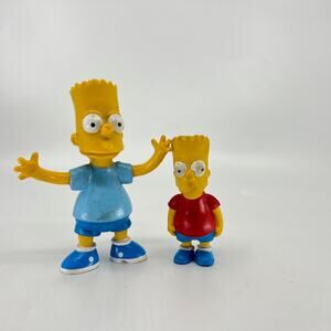 VNTG 90s The Simpsons PVC Bart Simpson Lot 6" Blue Shirt & 3.25" Red Shirt Toys